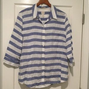 Chico’s linen button up top EUC
